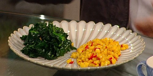 Stir-fried spinach with garlic and firecracker corn
