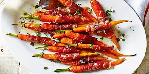 Prosciutto-wrapped baby carrots Prosciutto-wrapped baby carrots