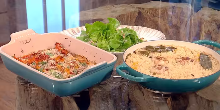 Butternut ‘parmigiana’ with baked garlic rice