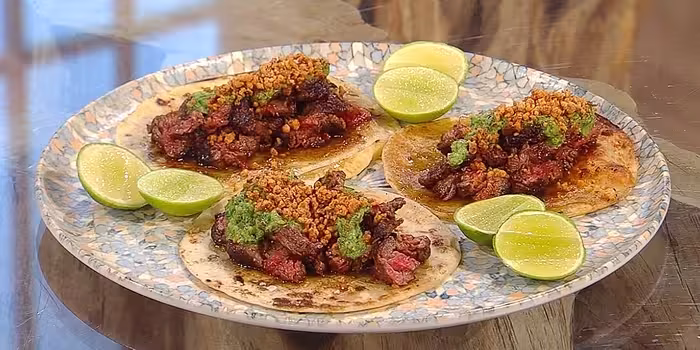 Aged-beef-tacos-with-tarragon-salsa-and-garlic-crumb.avif