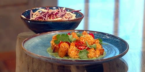 Air-fryer-coconut-shrimp-and-sweet-potato-cubes-with-coleslaw-and-coriander-dip.jpg