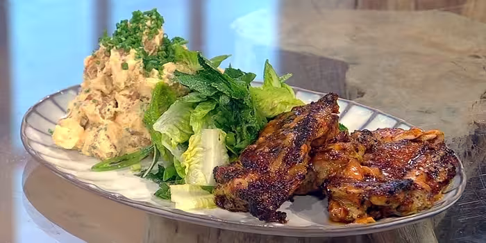 Apricot-and-rum-butter-barbecue-chicken-with-deep-fried-potato-salad.avif