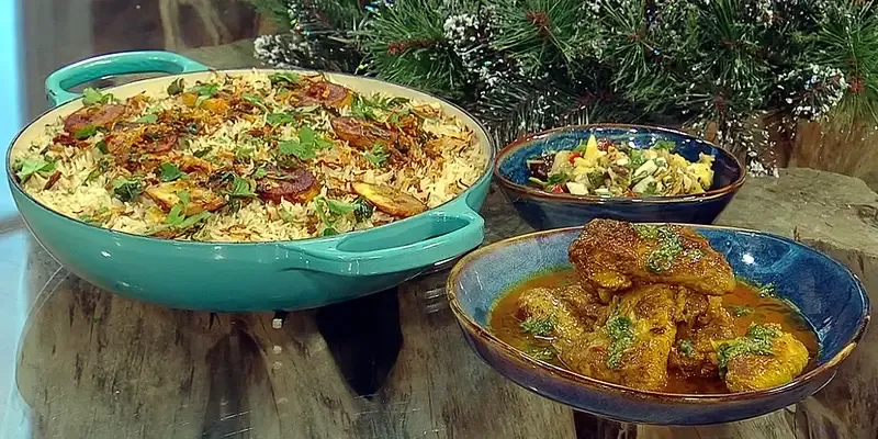 Buttered-Caribbean-chicken-broth-and-wings-with-Sri-Lankan-chicken-biryani.webp