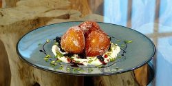 Custard-doughnuts-with-ricotta-blackberries-and-pistachios-saturdaykitchenrecipes.jpg