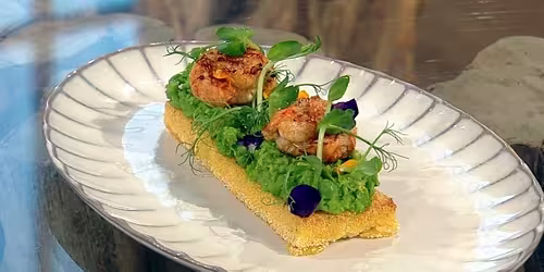 Pan-fried-polenta-with-crushed-peas-and-langoustines.avif