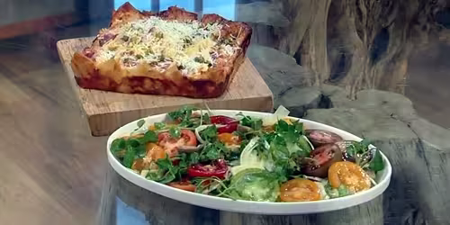 Peach-taleggio-and-pecorino-crinkle-pie-with-a-tomato-salad.avif