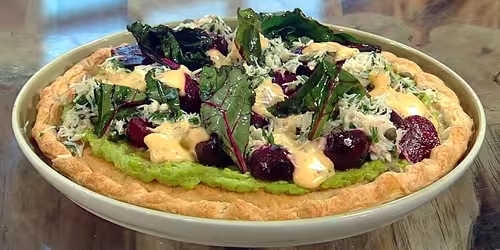 Roasted-beetroot-tart-with-avocado-dressed-crab-and-brown-butter-bearnaise.avif