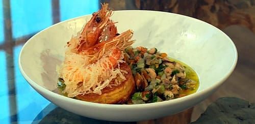 Shellfish-minestrone-crab-and-saffron-blini-saturdaykitchenrecipes.jpg