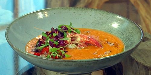 Spiced-lobster-with-roast-tomato-and-pepper-soup-saturdaykitchenrecipes.jpg