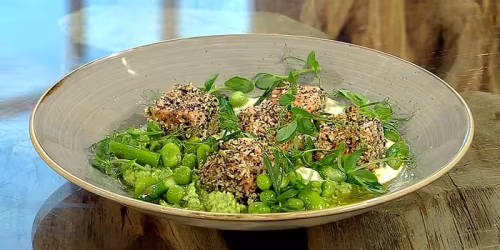 Whipped-feta-with-broad-bean-puree-and-crusted-salmon.avif